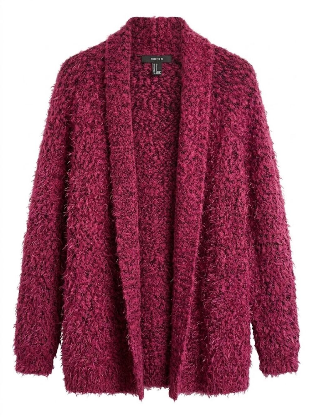 Forever 21 Jr's  cardigan sweater in a textured magenta/plum knit.